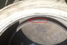 轮胎出厂时内部人为损坏！导致慢漏气