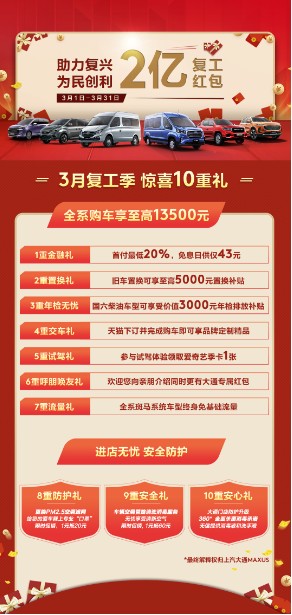 2亿超级红包开启，上汽MAXUS邀你参加“迈享直播购车节”