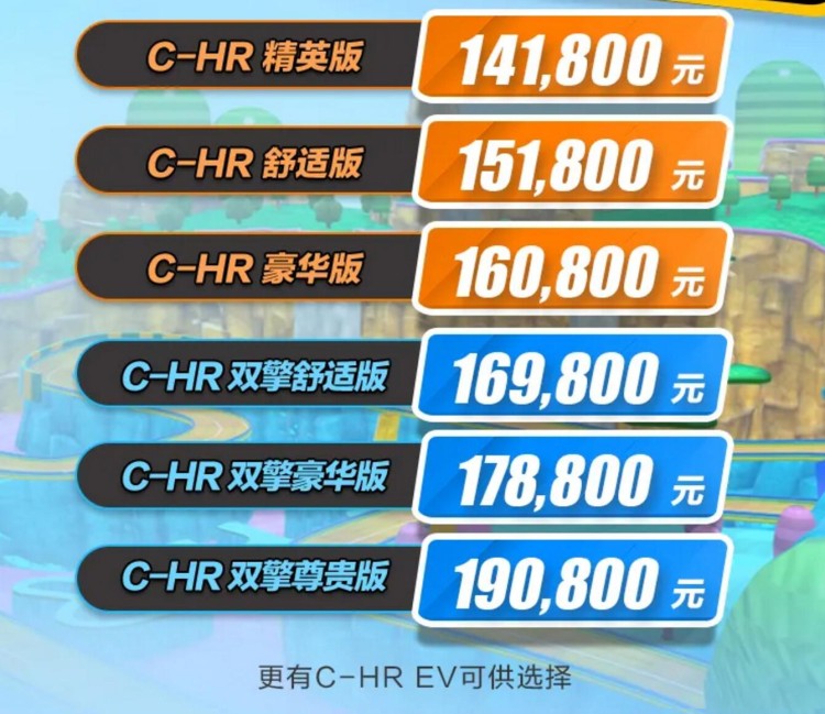 新增2.0L混动版可选 广汽丰田新款C-HR售14.18万起