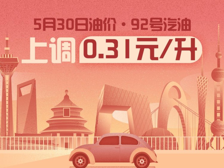5月30日24时：92号汽油上调0.31元/升 
