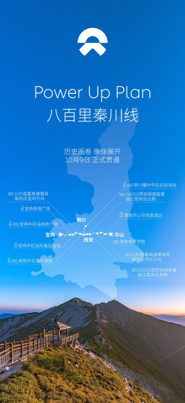 蔚来正式打通八百里秦川线充换电网络 