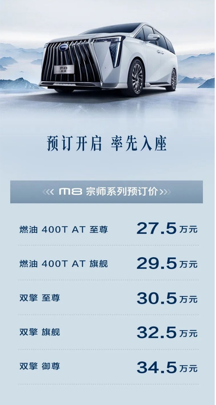 广汽传祺针对“M8宗师版加价销售”声明