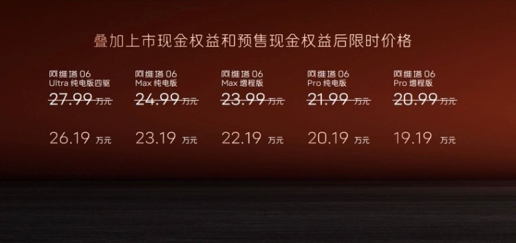 有增程有纯电，阿维塔06来了，限时权益价19.19万元起！